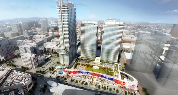 三思(si)3500平方米戶外(wai)LED屏在(zai)美(mei)國(guo)西(xi)岸再(zai)造(zao)一(yi)箇(ge)“時